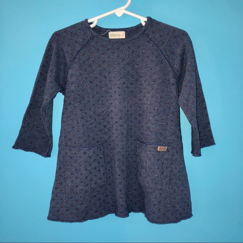 Play Up European Designer 2 Dress Polka Dots Navy